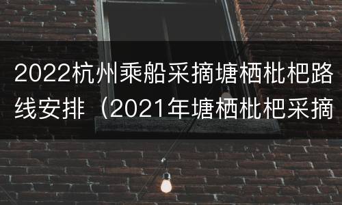 2022杭州乘船采摘塘栖枇杷路线安排（2021年塘栖枇杷采摘游价格）