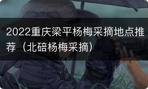 2022重庆梁平杨梅采摘地点推荐（北碚杨梅采摘）