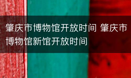 肇庆市博物馆开放时间 肇庆市博物馆新馆开放时间
