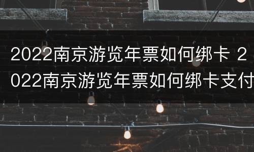 2022南京游览年票如何绑卡 2022南京游览年票如何绑卡支付