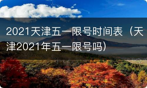2021天津五一限号时间表（天津2021年五一限号吗）