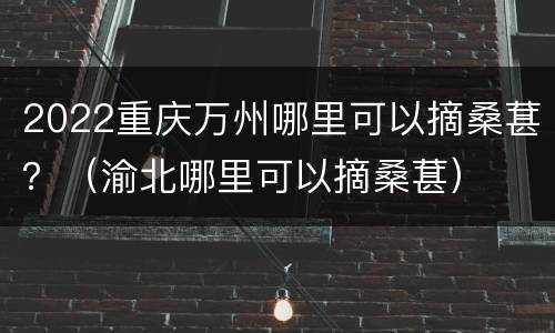 2022重庆万州哪里可以摘桑葚？（渝北哪里可以摘桑葚）
