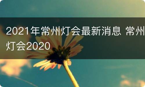 2021年常州灯会最新消息 常州灯会2020