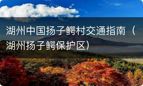 湖州中国扬子鳄村交通指南（湖州扬子鳄保护区）