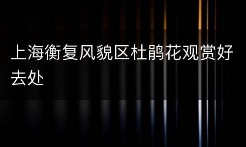 上海衡复风貌区杜鹃花观赏好去处