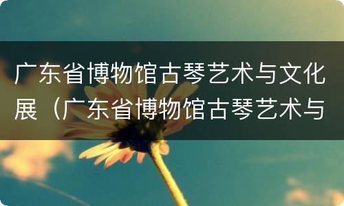 广东省博物馆古琴艺术与文化展（广东省博物馆古琴艺术与文化展示）