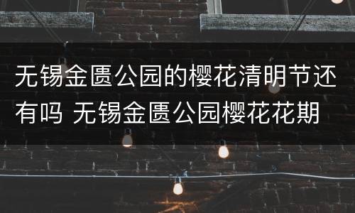 无锡金匮公园的樱花清明节还有吗 无锡金匮公园樱花花期
