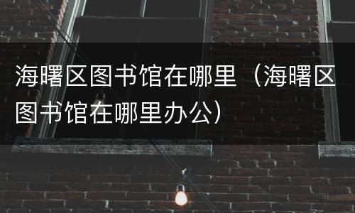 海曙区图书馆在哪里（海曙区图书馆在哪里办公）