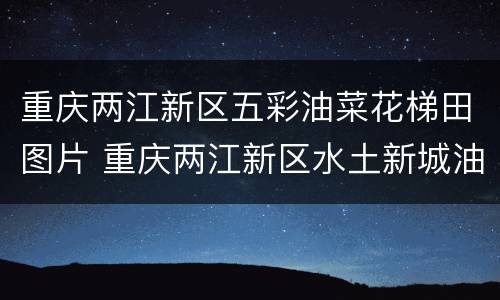 重庆两江新区五彩油菜花梯田图片 重庆两江新区水土新城油菜花