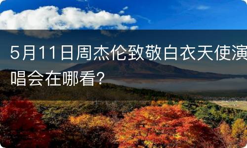 5月11日周杰伦致敬白衣天使演唱会在哪看？