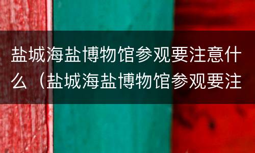 盐城海盐博物馆参观要注意什么（盐城海盐博物馆参观要注意什么）