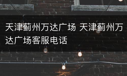 天津蓟州万达广场 天津蓟州万达广场客服电话
