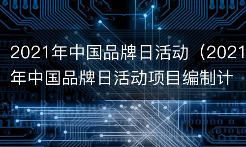 2021年中国品牌日活动（2021年中国品牌日活动项目编制计划表）
