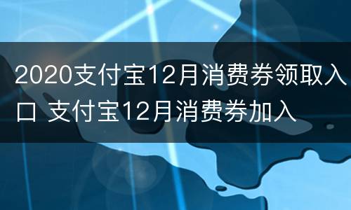 2020支付宝12月消费券领取入口 支付宝12月消费券加入