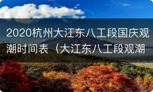 2020杭州大江东八工段国庆观潮时间表（大江东八工段观潮收费吗）
