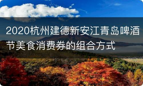 2020杭州建德新安江青岛啤酒节美食消费券的组合方式