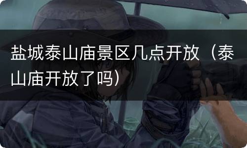 盐城泰山庙景区几点开放（泰山庙开放了吗）
