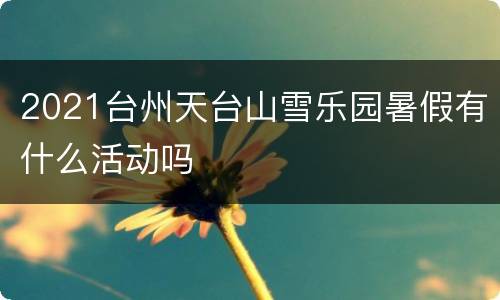 2021台州天台山雪乐园暑假有什么活动吗