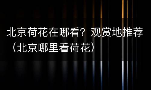 北京荷花在哪看？观赏地推荐（北京哪里看荷花）
