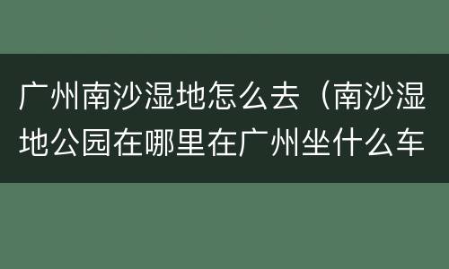 广州南沙湿地怎么去（南沙湿地公园在哪里在广州坐什么车可以到）