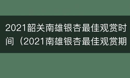 2021韶关南雄银杏最佳观赏时间（2021南雄银杏最佳观赏期）
