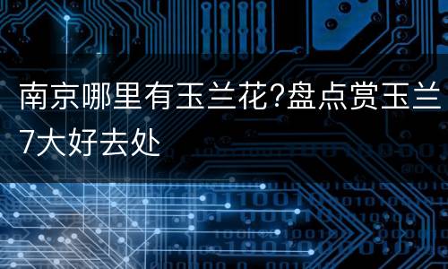 南京哪里有玉兰花?盘点赏玉兰7大好去处