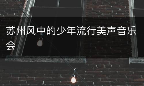 苏州风中的少年流行美声音乐会