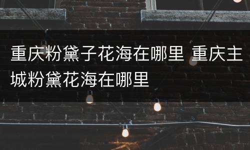 重庆粉黛子花海在哪里 重庆主城粉黛花海在哪里