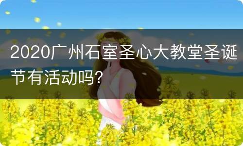 2020广州石室圣心大教堂圣诞节有活动吗？