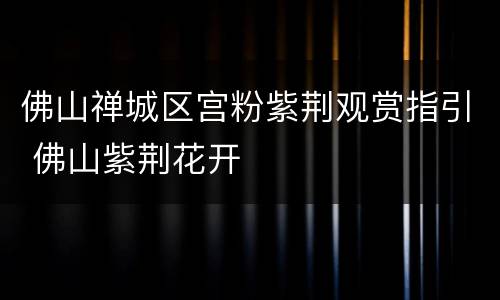 佛山禅城区宫粉紫荆观赏指引 佛山紫荆花开