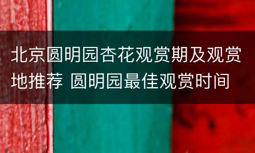 北京圆明园杏花观赏期及观赏地推荐 圆明园最佳观赏时间