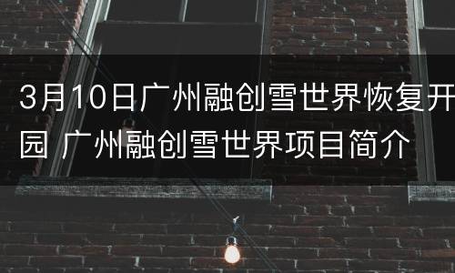 3月10日广州融创雪世界恢复开园 广州融创雪世界项目简介