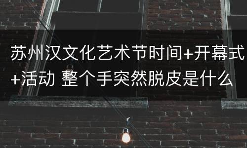 苏州汉文化艺术节时间+开幕式+活动 整个手突然脱皮是什么原因