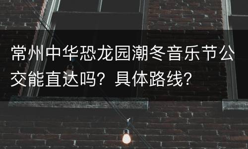 常州中华恐龙园潮冬音乐节公交能直达吗？具体路线？