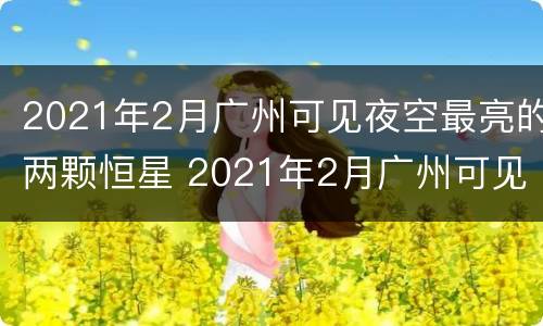 2021年2月广州可见夜空最亮的两颗恒星 2021年2月广州可见夜空最亮的两颗恒星是什么