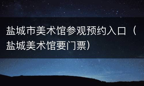 盐城市美术馆参观预约入口（盐城美术馆要门票）