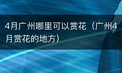 4月广州哪里可以赏花（广州4月赏花的地方）
