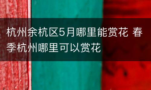 杭州余杭区5月哪里能赏花 春季杭州哪里可以赏花