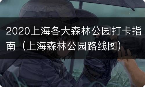 2020上海各大森林公园打卡指南（上海森林公园路线图）