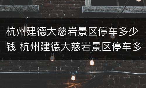 杭州建德大慈岩景区停车多少钱 杭州建德大慈岩景区停车多少钱收费