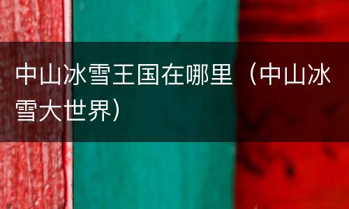 中山冰雪王国在哪里（中山冰雪大世界）