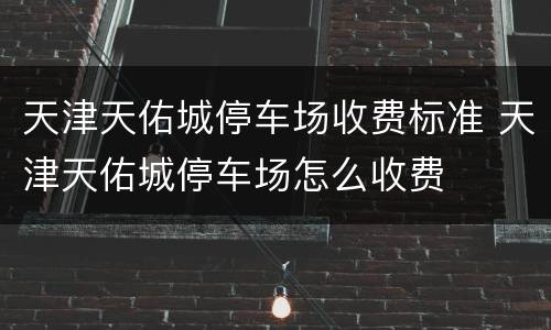 天津天佑城停车场收费标准 天津天佑城停车场怎么收费