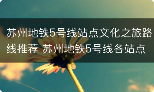 苏州地铁5号线站点文化之旅路线推荐 苏州地铁5号线各站点名称