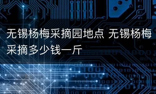 无锡杨梅采摘园地点 无锡杨梅采摘多少钱一斤