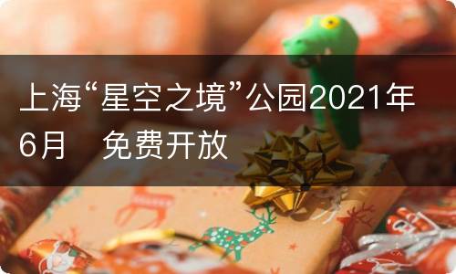 上海“星空之境”公园2021年6月​免费开放