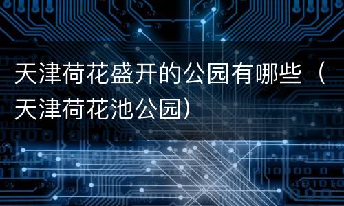 天津荷花盛开的公园有哪些（天津荷花池公园）
