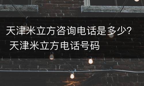 天津米立方咨询电话是多少？ 天津米立方电话号码