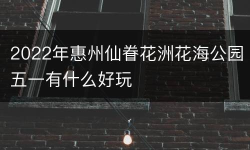 2022年惠州仙眷花洲花海公园五一有什么好玩