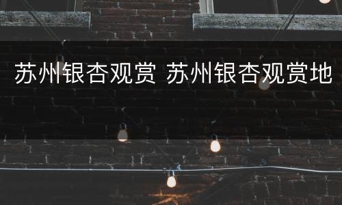 苏州银杏观赏 苏州银杏观赏地