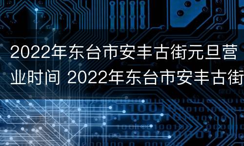 2022年东台市安丰古街元旦营业时间 2022年东台市安丰古街元旦营业时间是多少